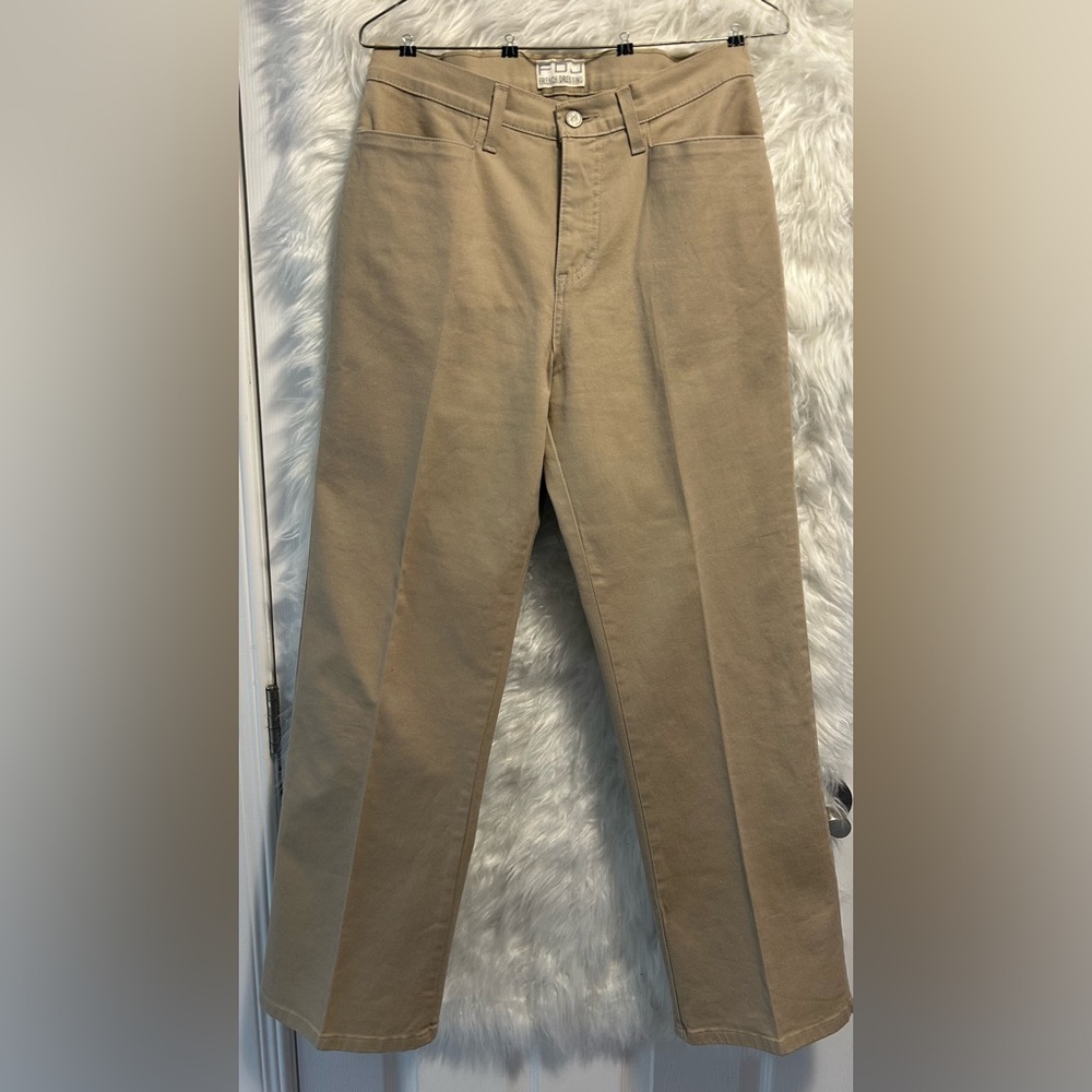 French Dressing Classic Tan Boot Cut Pleated Pants